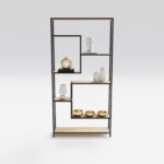 Regał stalowy loft z dębowymi półkami - obrazek 4