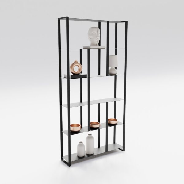 Regał stalowy loft z półkami z blachy - obrazek 3