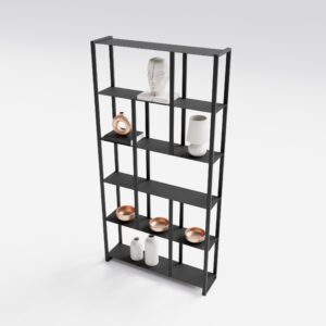 Regał stalowy loft z półkami z blachy