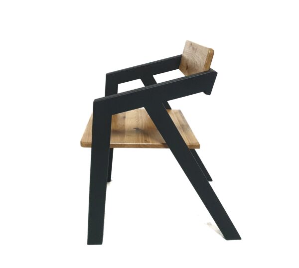 Krzesło dębowe ze stali i drewna