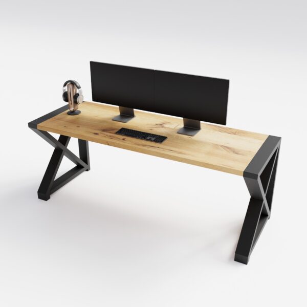 Biurko loft solid ze stali i drewna