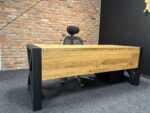 Biurko loft solid ze stali i drewna - obrazek 4