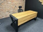 Biurko loft solid ze stali i drewna - obrazek 5