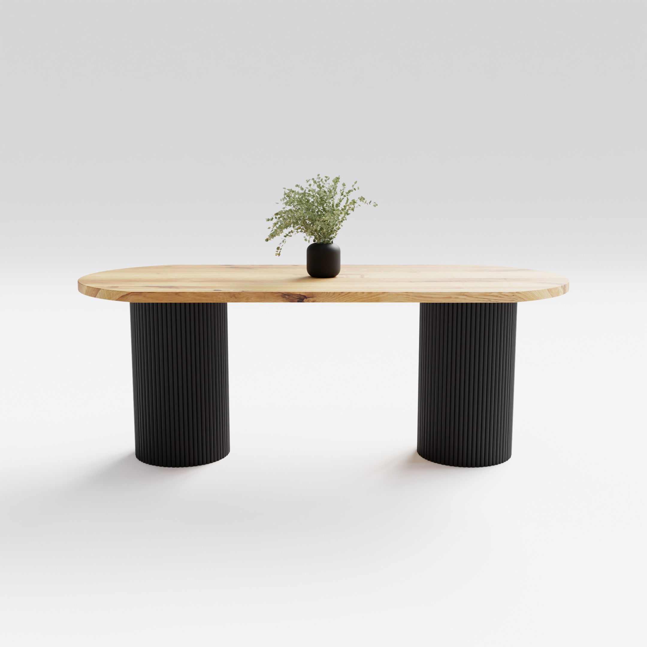 Stół do jadalni owalny ze stali i drewna